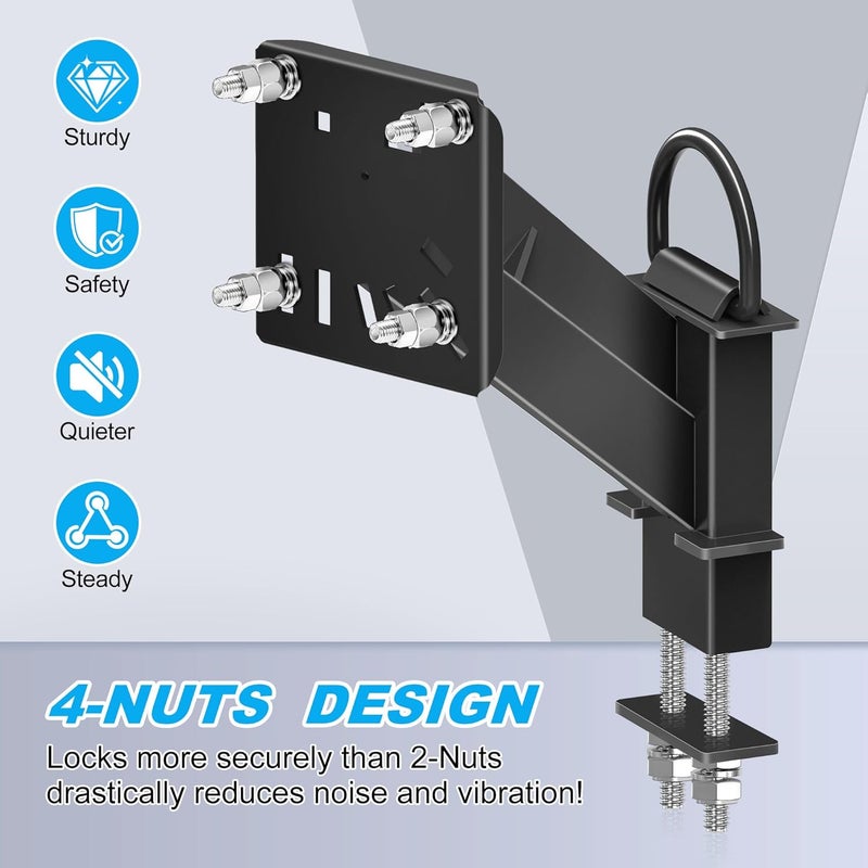 MY RUSTIC Stake Pocket Spare Tire Carrier,Spare Tire Mount Bracket for Trailer or Large Truck Engineering Vehicle,Fits 5 & 6 & 8 Lugs Wheels on 4.5'',4.75'',5.0",5.32",5.5",6.5",6.7",7.1" or 7.9" Bolt Patterns - Image 5